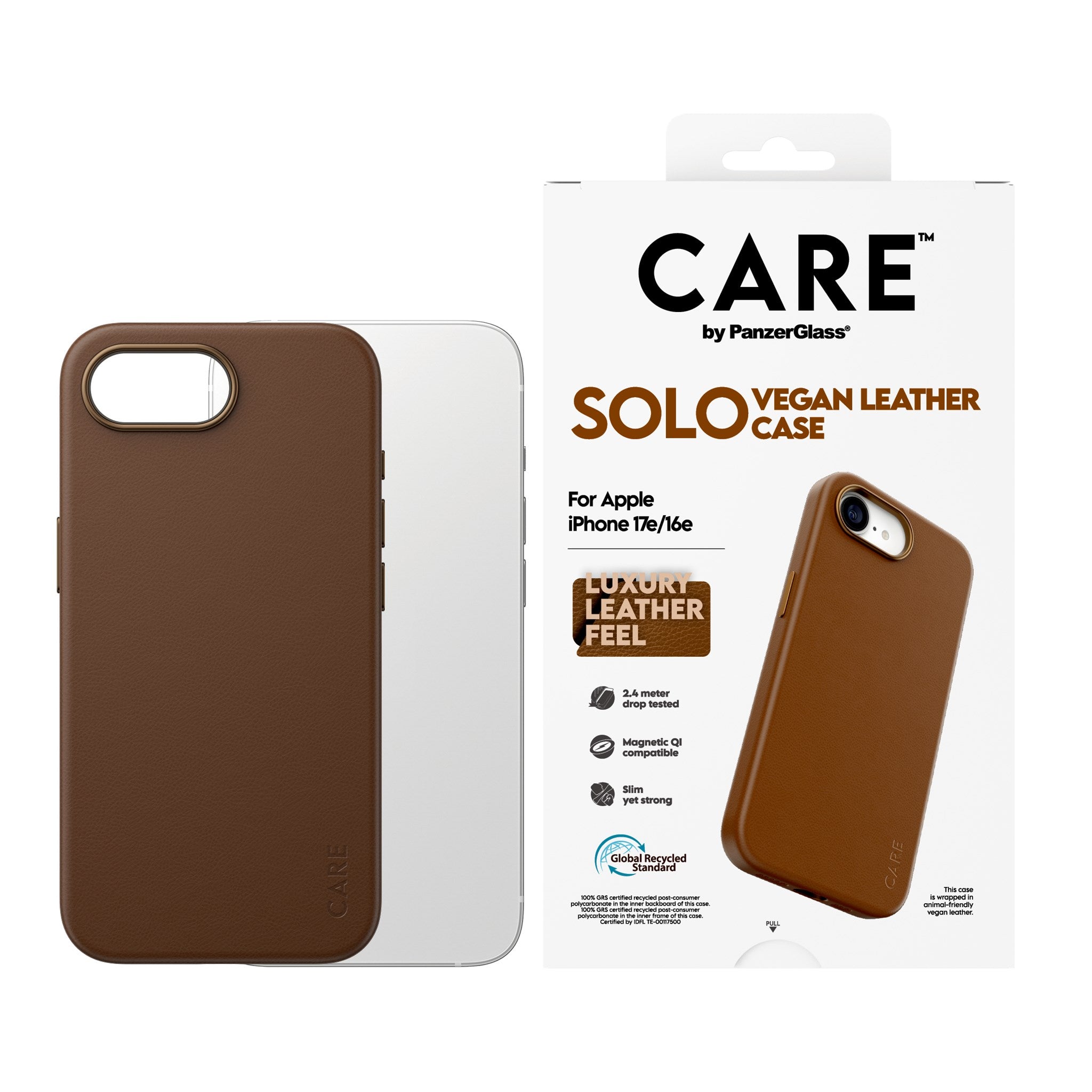 CARE™ by PanzerGlass® Solo Case Brun iPhone 17e | 16e